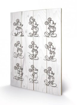 Myšiak Mickey (Mickey Mouse) - Sketched - Multi Slika na les
