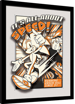 Poster encadré Sonic - All About Speed