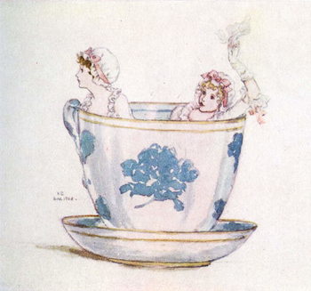 Stampa su tela 'A calm in a  tea-cup' by Kate Greenaway