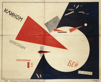 Stampa su tela Beat the Whites with the Red Wedge , 1919