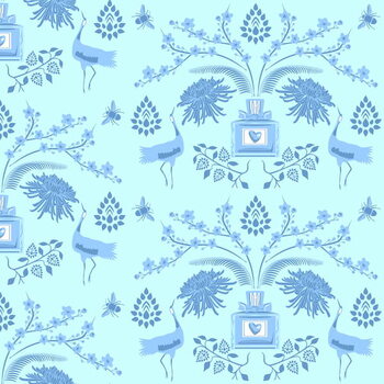 Quadro su tela Blue Floral Scent