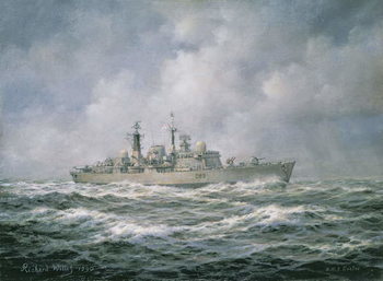 Stampa su tela H.M.S. Exeter at Sea, 1990