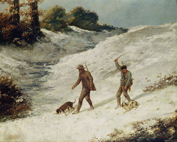 Stampa su tela Hunters in the Snow or The Poachers