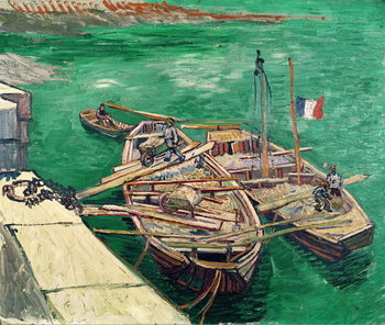 Stampa su tela Landing Stage with Boats, 1888