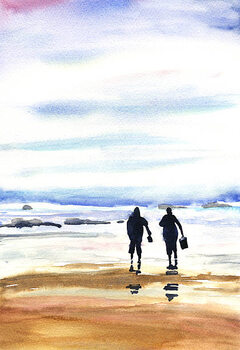 Quadro su tela Ocean Beach Background