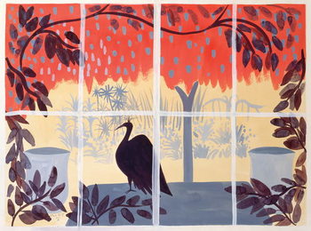 Quadro su tela Paon sur la Table, 1985