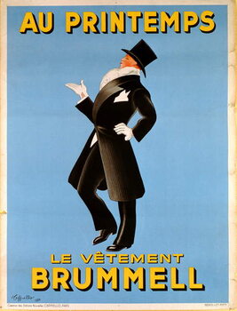 Quadro su tela Poster advertising 'Brummel' clothing for men at 'Printemps' department store
