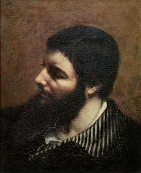 Stampa su tela Self Portrait with Striped Collar