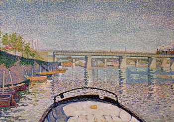Stampa su tela The Bridge at Asnieres, 1888