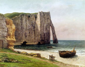 Stampa su tela The Cliffs at Etretat, 1869
