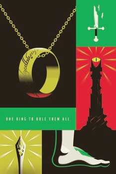 Stampa su tela The Lord of the Rings - One ring to rule them all