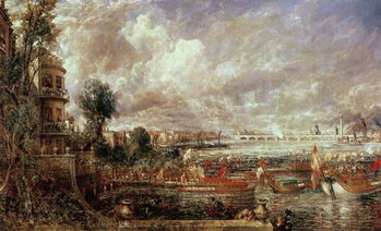 Stampa su tela The Opening of Waterloo Bridge, Whitehall Stairs, 18th June 1817