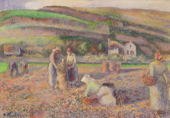 Stampa su tela The Potato Harvest, 1886
