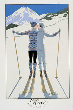 Quadro su tela Winter: Lovers in the Snow, 1925