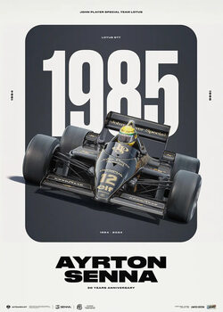 Stampa d'arte Ayrton Senna Classic Team Lotus 97T - 30 YEARS OF LEGACY - Limited Edition Poster