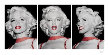 Stampa d'arte Marilyn Monroe - Red Dress Triptych