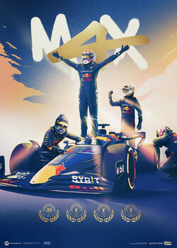 Stampa d'arte Oracle Red Bull Racing - Max Verstappen - 2024 F1® World Drivers' Champion - Collector's Ed.