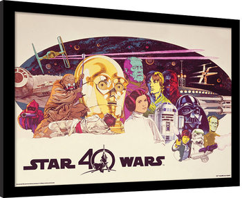 Poster enmarcado Star Wars 40th Anniversary - Characters Horizontal