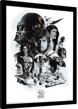 Πλαισιωμένη αφίσα  Star Wars 40th Anniversary - Montage