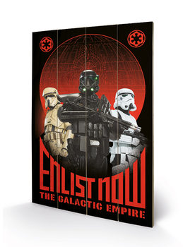 Poster su legno Star Wars Rogue One - Enlist Now