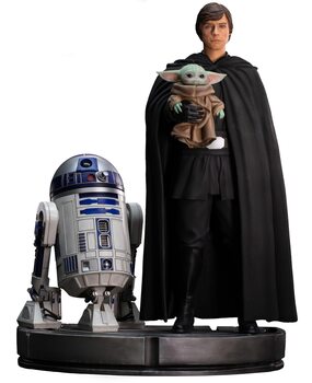Statuetta Star Wars: The Mandalorian - Luke Skywalker, R2-D2, Grogu