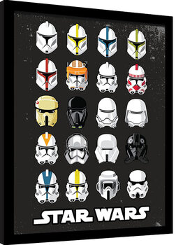 Poster encadré Star Wars - Trooper Helmets