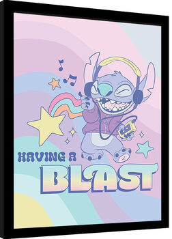 Zarámovaný plakát Stitch - Having a Blast