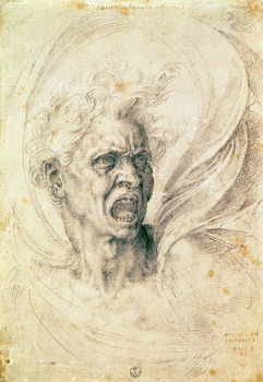 Study of a man shouting Festmény reprodukció