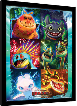 Dragons 3 : Le monde caché - Mug Shots Poster encadré