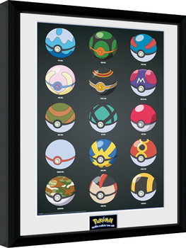 Pokemon - Pokeballs Poster encadré