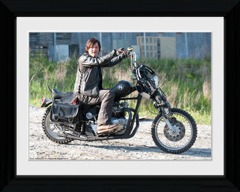 THE WALKING DEAD - Daryl Bike Poster encadré