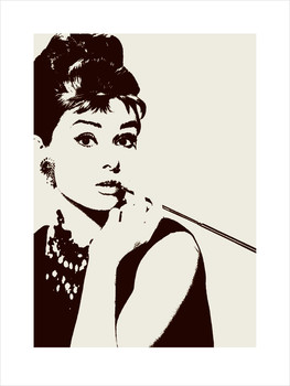 Audrey Hepburn - cigarello Reproduction de Tableau