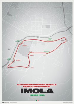 Reproduction d'art Imola Circuit – Track Evolution – Autodromo Internazionale Enzo e Dino Ferrari