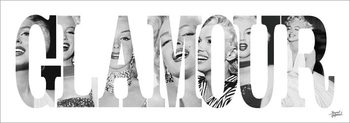Reproduction d'art Marilyn Monroe - Glamour - Text