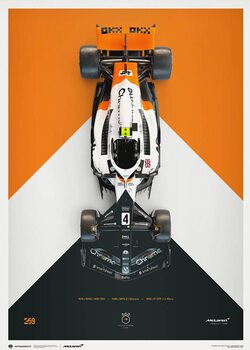 Reproduction d'art McLaren Formula 1 Team - Lando Norris - The Triple Crown Livery - 60th Anniversary - 2023