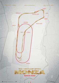 Reproduction d'art Monza Circuit - Track Evolution - The Temple of Speed