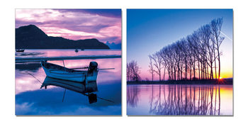 Night landscape with water Tableau Multi-Toiles
