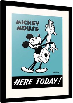 Afiș înrămat Disney - Mickey Mouse - Here Today!
