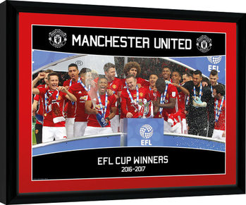 Afiș înrămat Manchester United - EFL Cup Winners 16/17