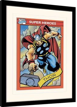 Afiș înrămat Marvel Comics - Thor Trading Card