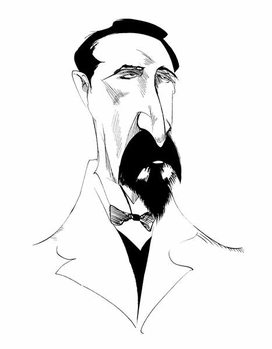 Tablou pe pânză Alexander Borodin, Russian composer  , b/w caricature