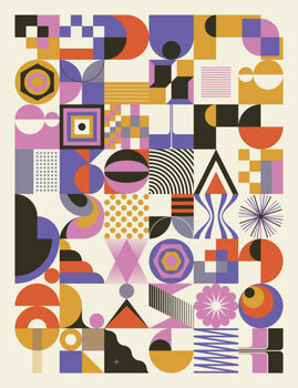 Tablou pe pânză Bauhaus Inspired Graphic Pattern Artwork Made