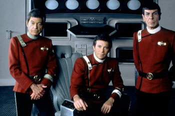 Tablou pe pânză Deforest Kelley, William Shatner and Leonard Nimoy