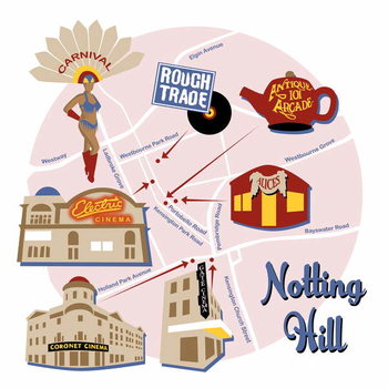 Tablou pe pânză Map of Notting Hill