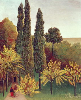 Tablou pe pânză Path in the Buttes Chaumont Park, Paris, 1908