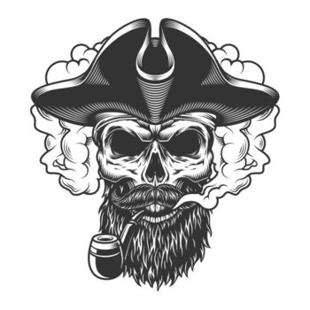 Tablou pe pânză Skull in smoke cloud