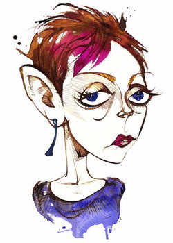 Tablou pe pânză Tansy Davies, English composer ; caricature