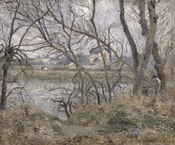 Tablou canvas The Banks of the Oise, near Pontoise, Cloudy Weather