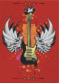 Tablou pe pânză Winged guitar poster