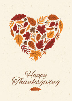 Tričko Thanksgiving card with autumn Leaves Heart.